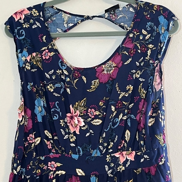 Torrid Dress Women 14 Blue Midi Floral Pullover Flowy Boho Western Summer Retro - Picture 4 of 15